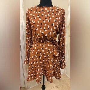 Tyche Polka Dot Wrap Dress - Size Small